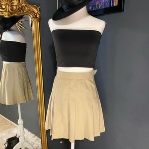 Tan Pleated miniskirt